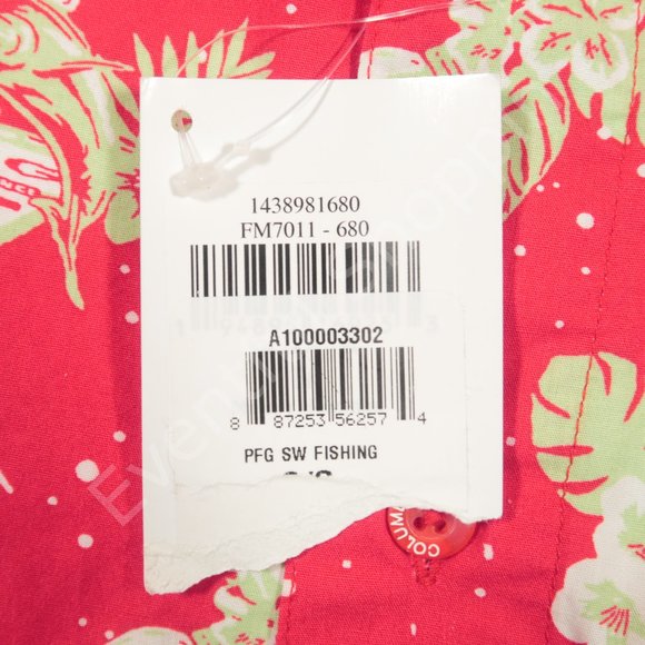 Columbia PFG Trollers Best Short Sleeve Shirt in Red Spark Lite Me Up Size M - Picture 4 of 7